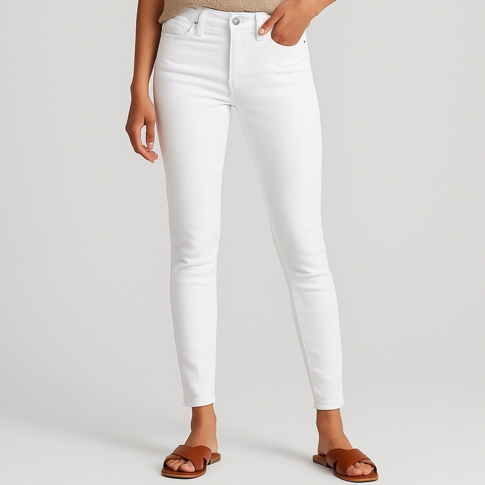 NWT Gap 1969 Always Skinny White Jeans Women’s 25 / 0R Mid Rise Stretch Denim